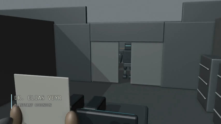Blender previz — character card overlay